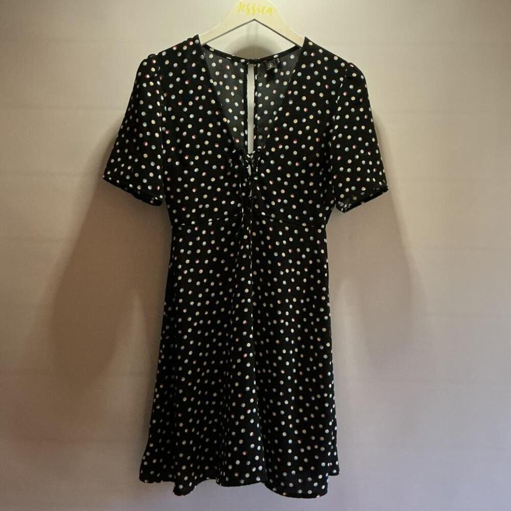 Adorable volcom black polka dot dress